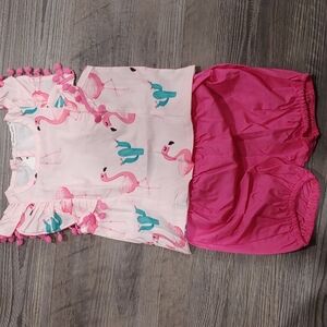 Flamingos & Cactus Matching Set Size 12 to 18 months, 2T and 3T